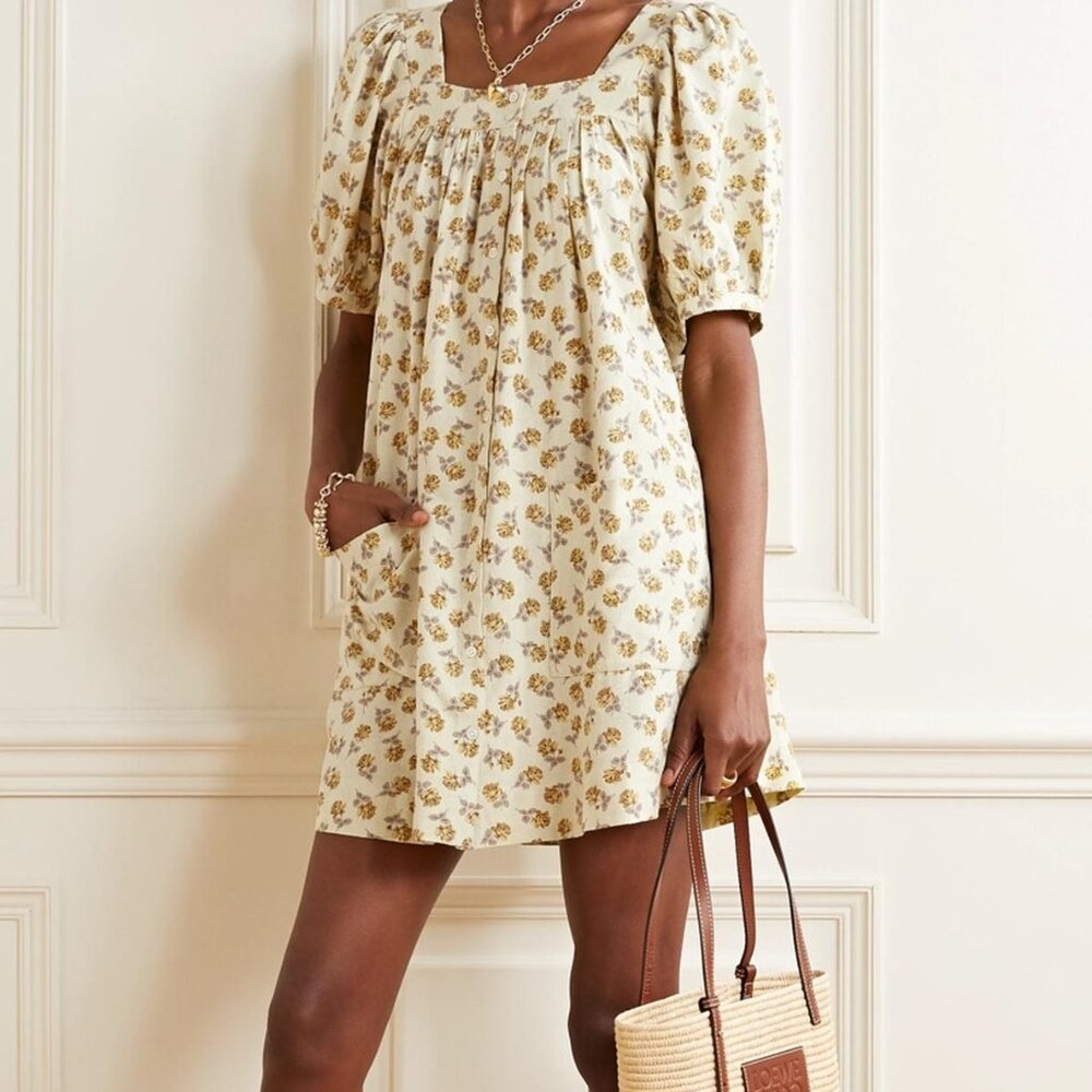 Doen Meadow Dress in Yellow Cottage Floral Size Small